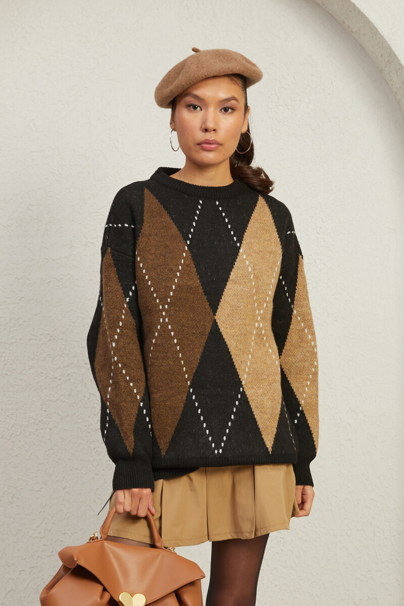 BAKLAVA DESENLİ TRİKO KAZAK - Clothing Palette