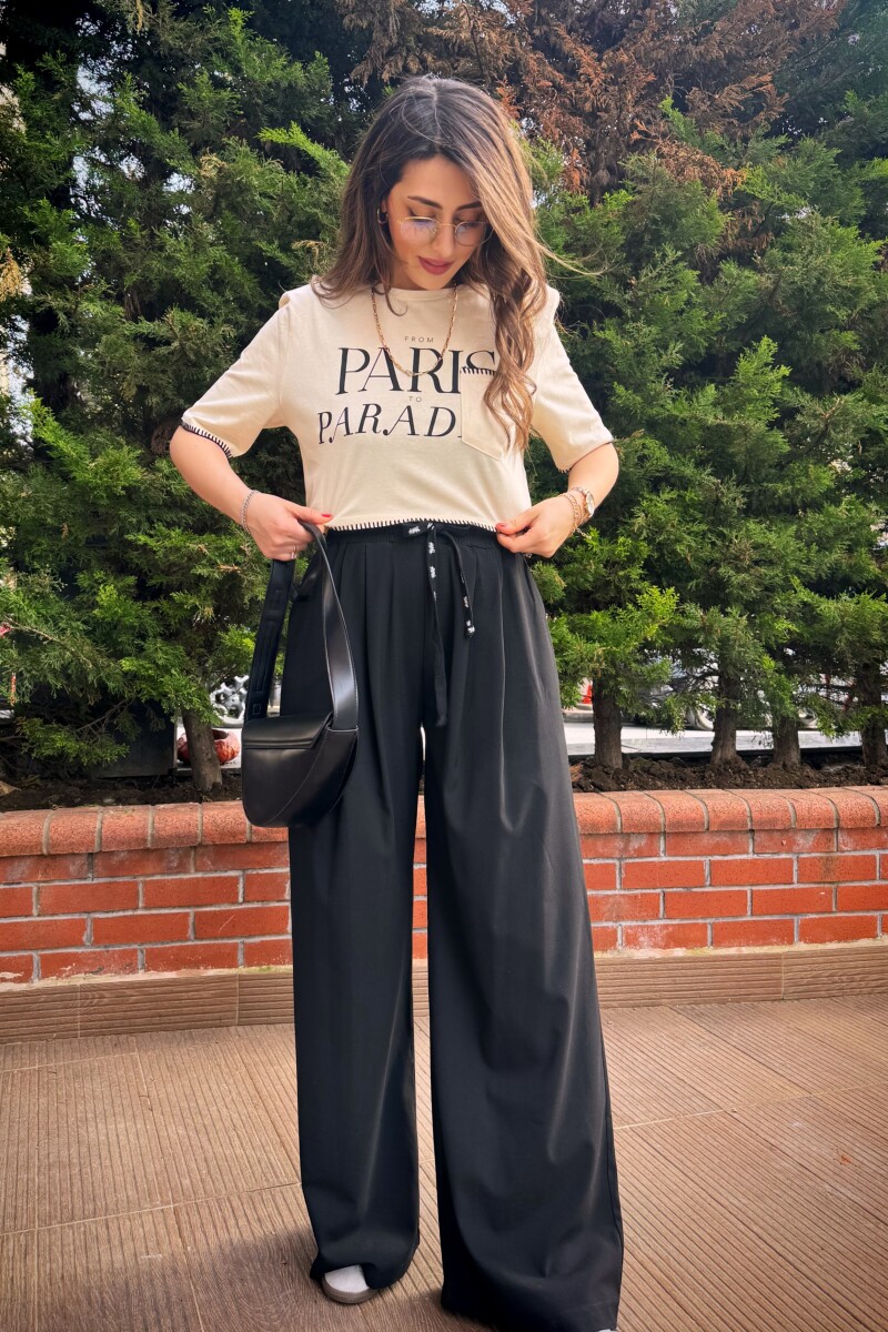 BELİ LASTİKLİ BOL PAÇA PANTOLON - Clothing Palette