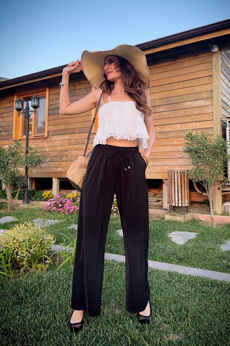 BELİ LASTİKLİ BOL PAÇA PANTOLON - Clothing Palette