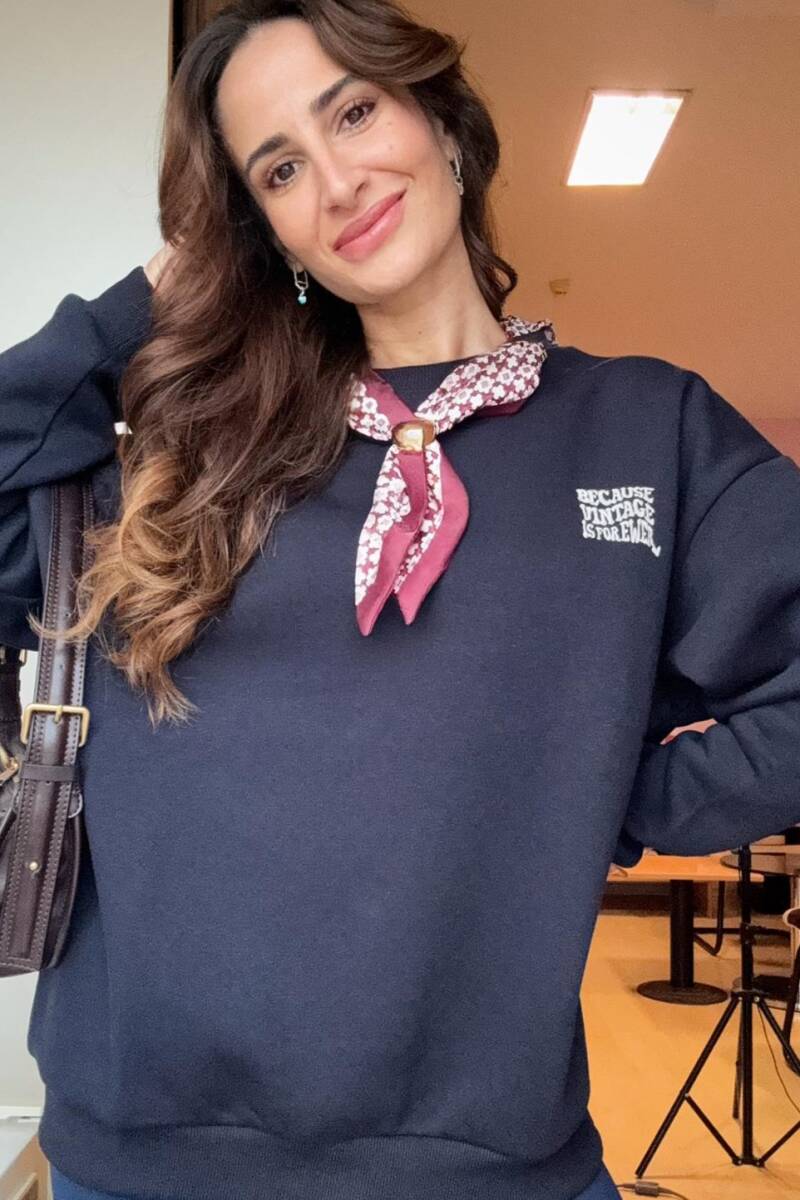 FULAR DETAYLI OVERSIZE SWEATSHIRT - 2