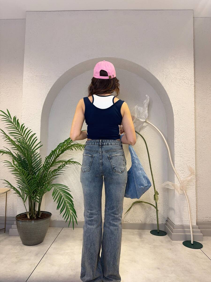 HALTER YAKA ATLETLİ PAMUK BLUZ - 10
