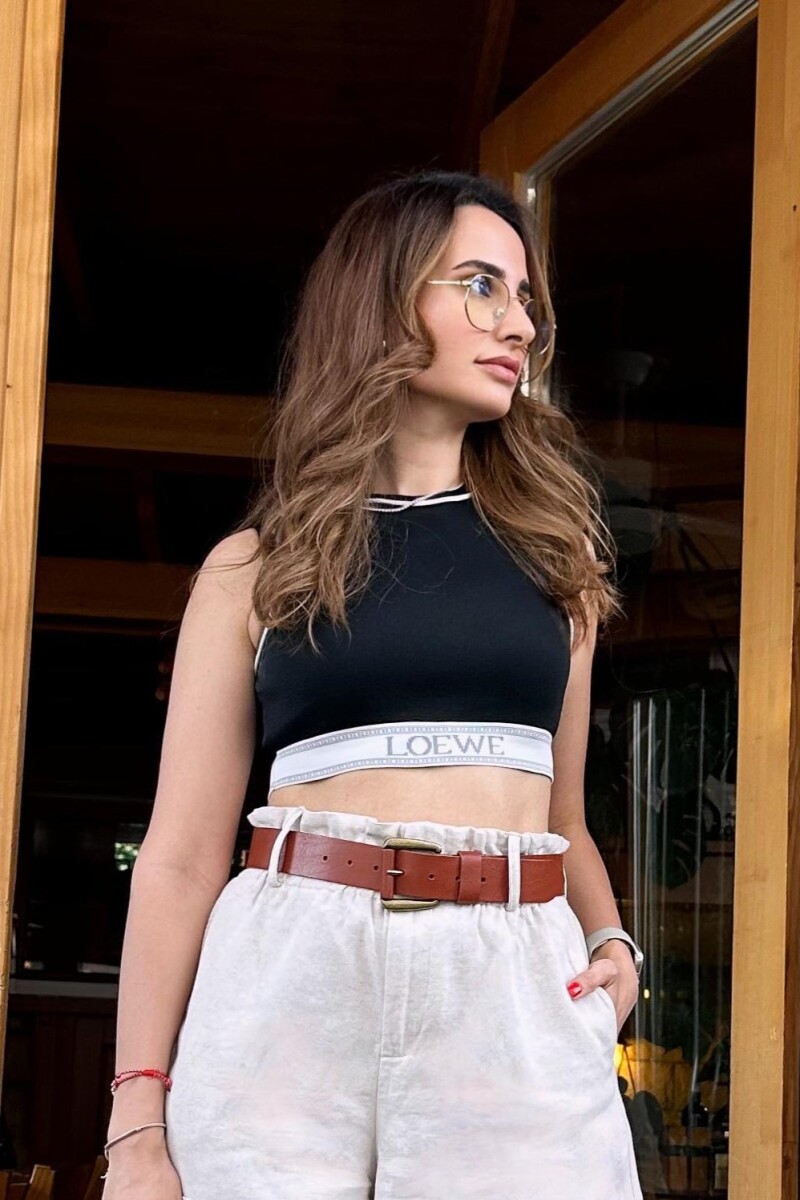 KONTRAST RENKLİ CROP ATLET - Clothing Palette