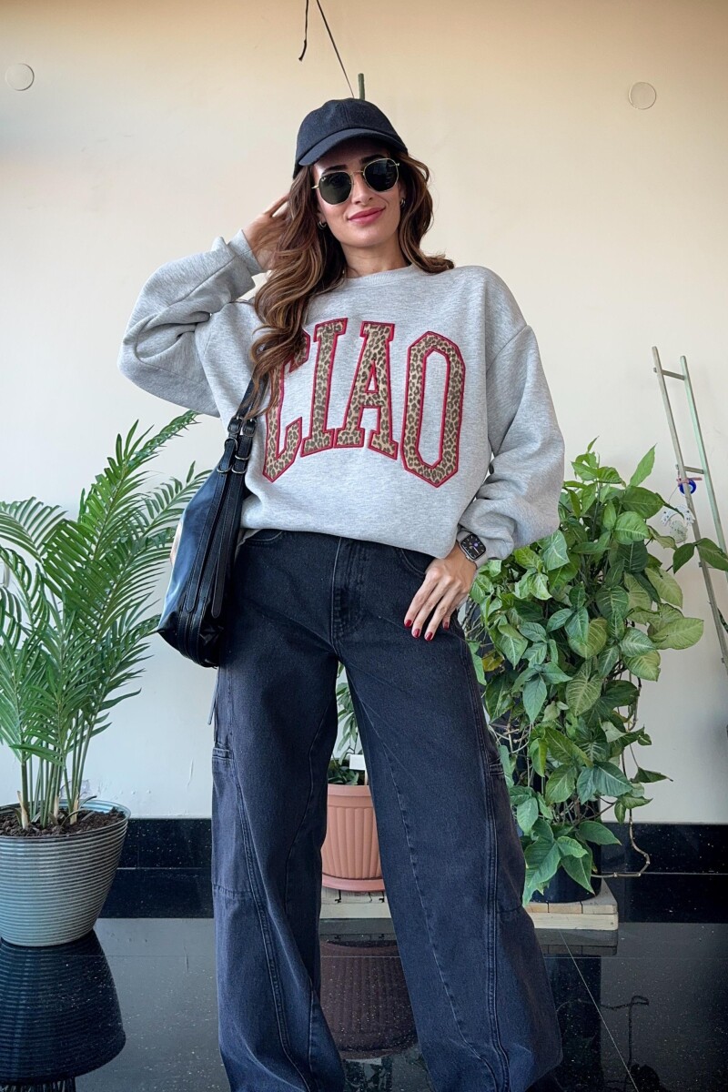 LEOPAR BASKI DETAYLI SWEATSHIRT - Clothing Palette