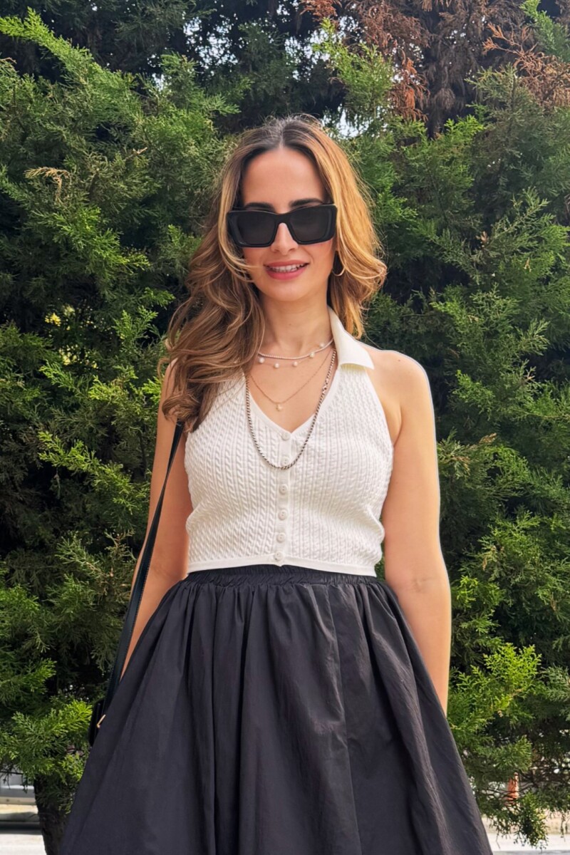 SAÇ ÖRGÜ CROP BLUZ - Clothing Palette