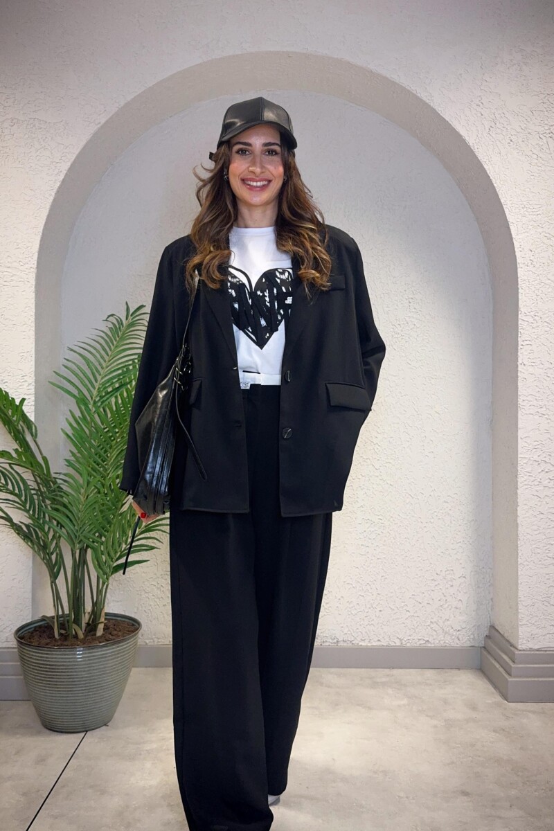 SIRTI PENCERE DETAYLI KREP BLAZER CEKET - Clothing Palette