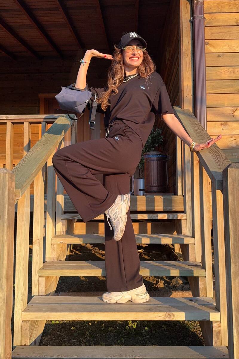 YAZI BASKILI MODAL EŞOFMAN TAKIMI - 5
