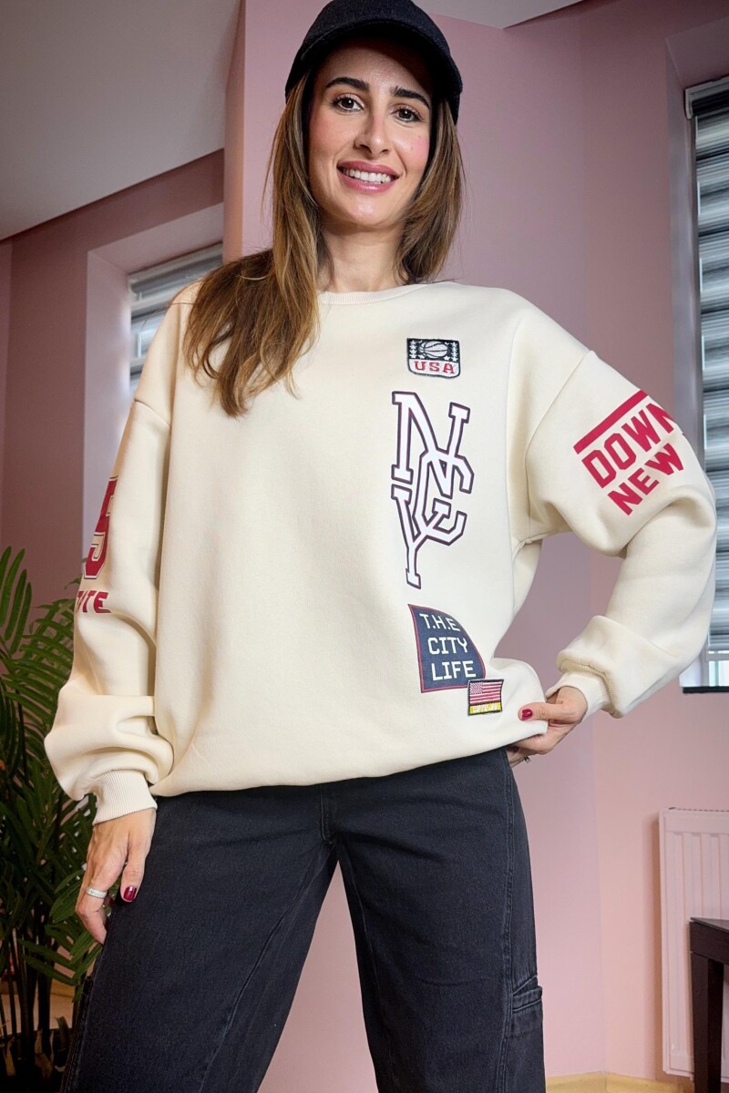 YAZI BASKILI SWEATSHIRT - Clothing Palette